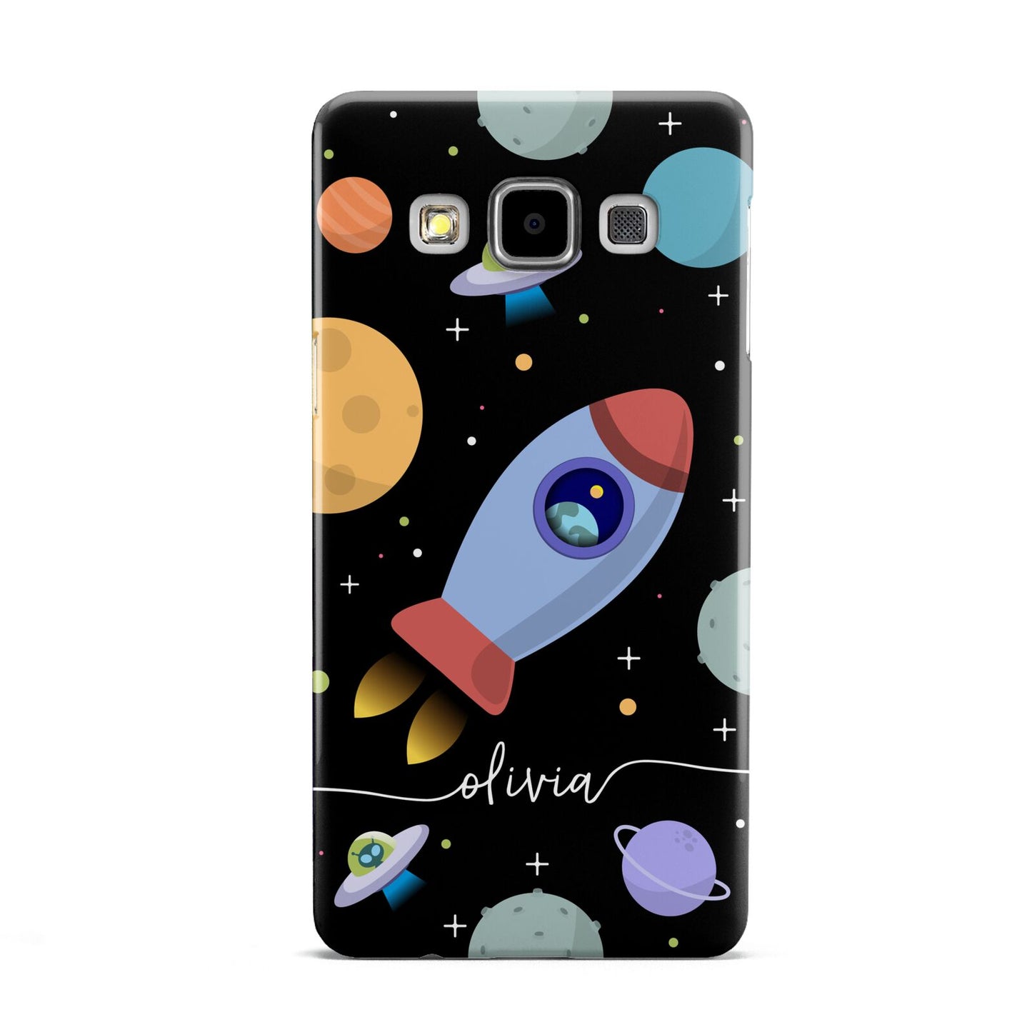 Fun Space Scene Artwork with Name Samsung Galaxy A5 Case