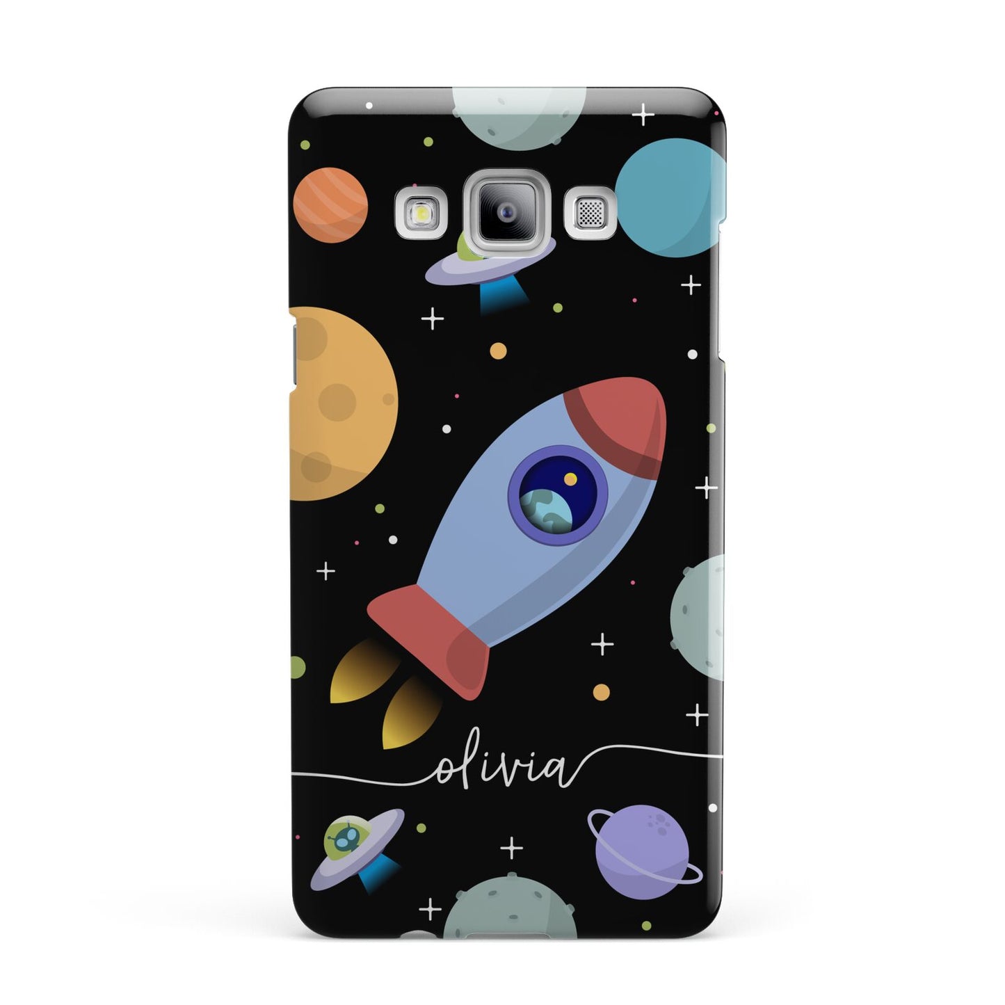 Fun Space Scene Artwork with Name Samsung Galaxy A7 2015 Case