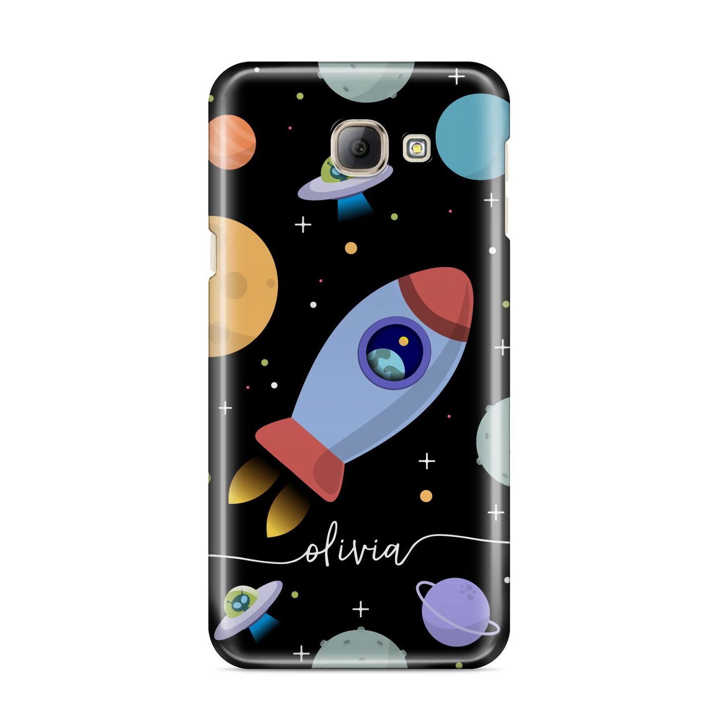 Fun Space Scene Artwork with Name Samsung Galaxy A8 2016 Case