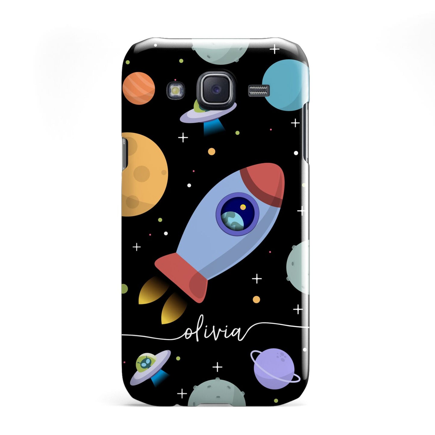 Fun Space Scene Artwork with Name Samsung Galaxy J5 Case