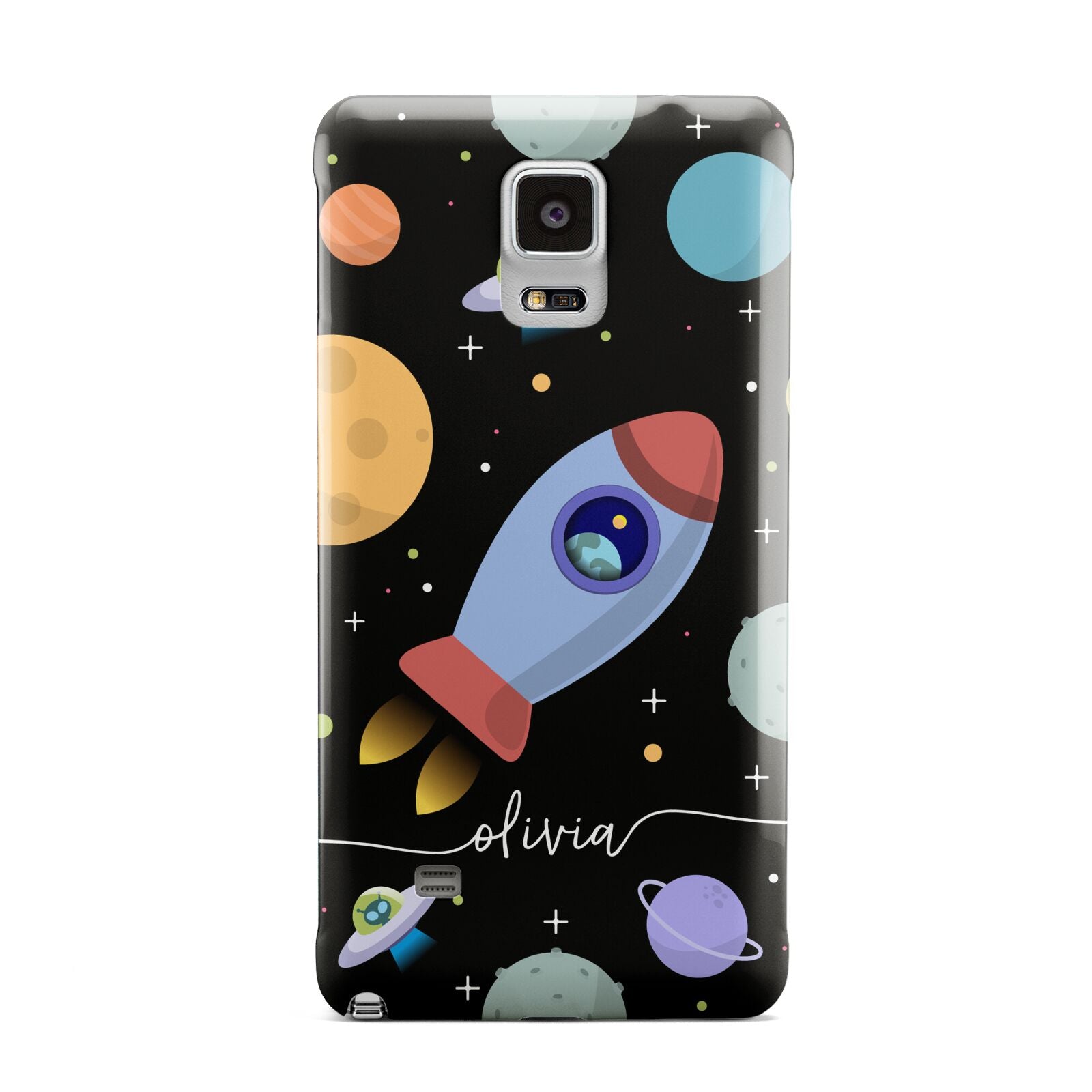 Fun Space Scene Artwork with Name Samsung Galaxy Note 4 Case