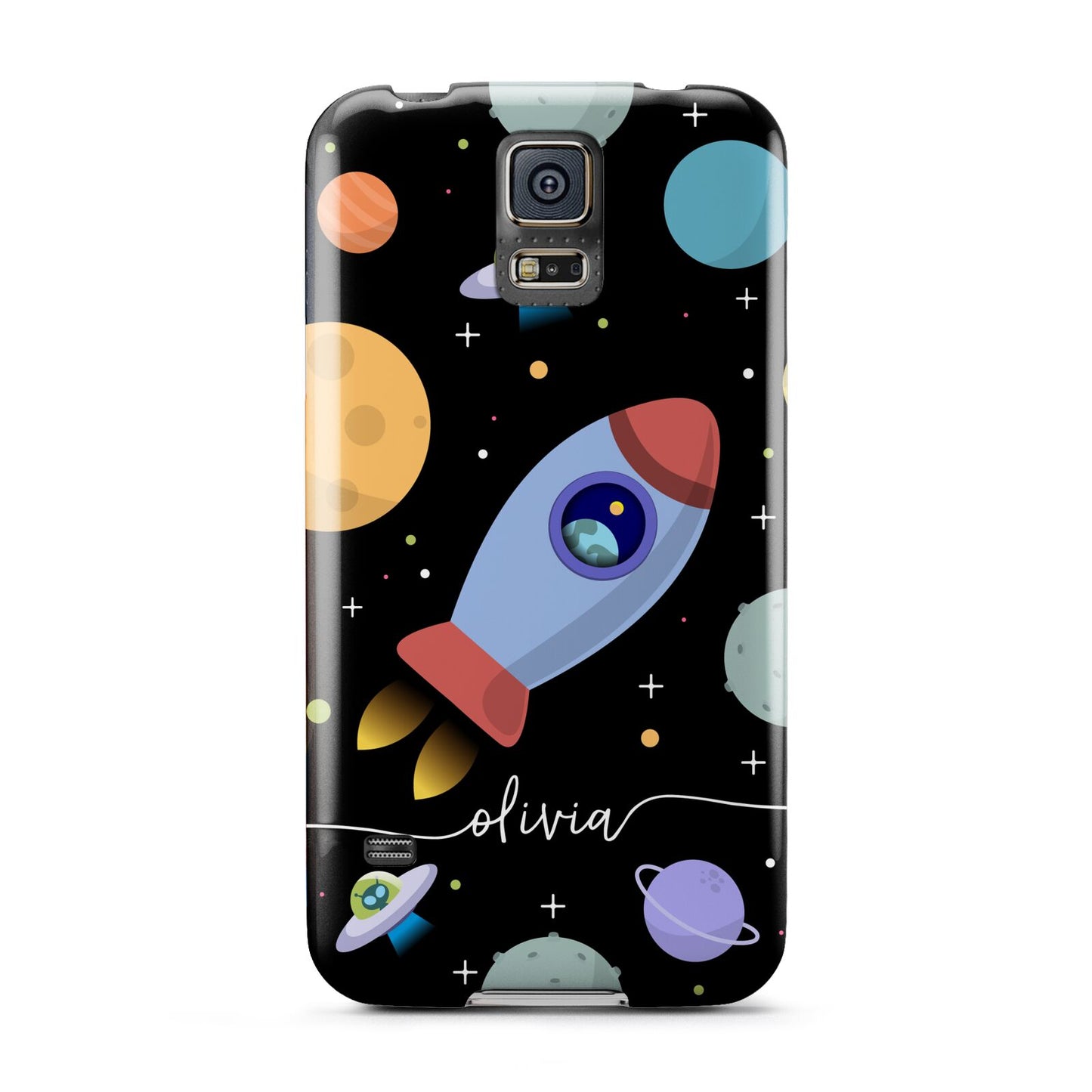 Fun Space Scene Artwork with Name Samsung Galaxy S5 Case