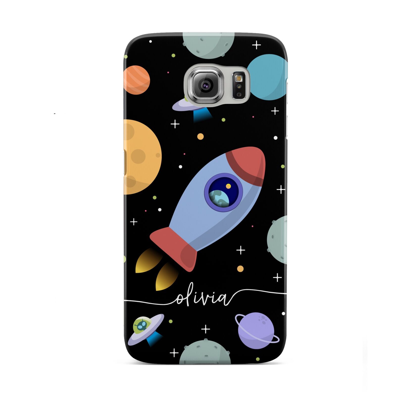 Fun Space Scene Artwork with Name Samsung Galaxy S6 Case