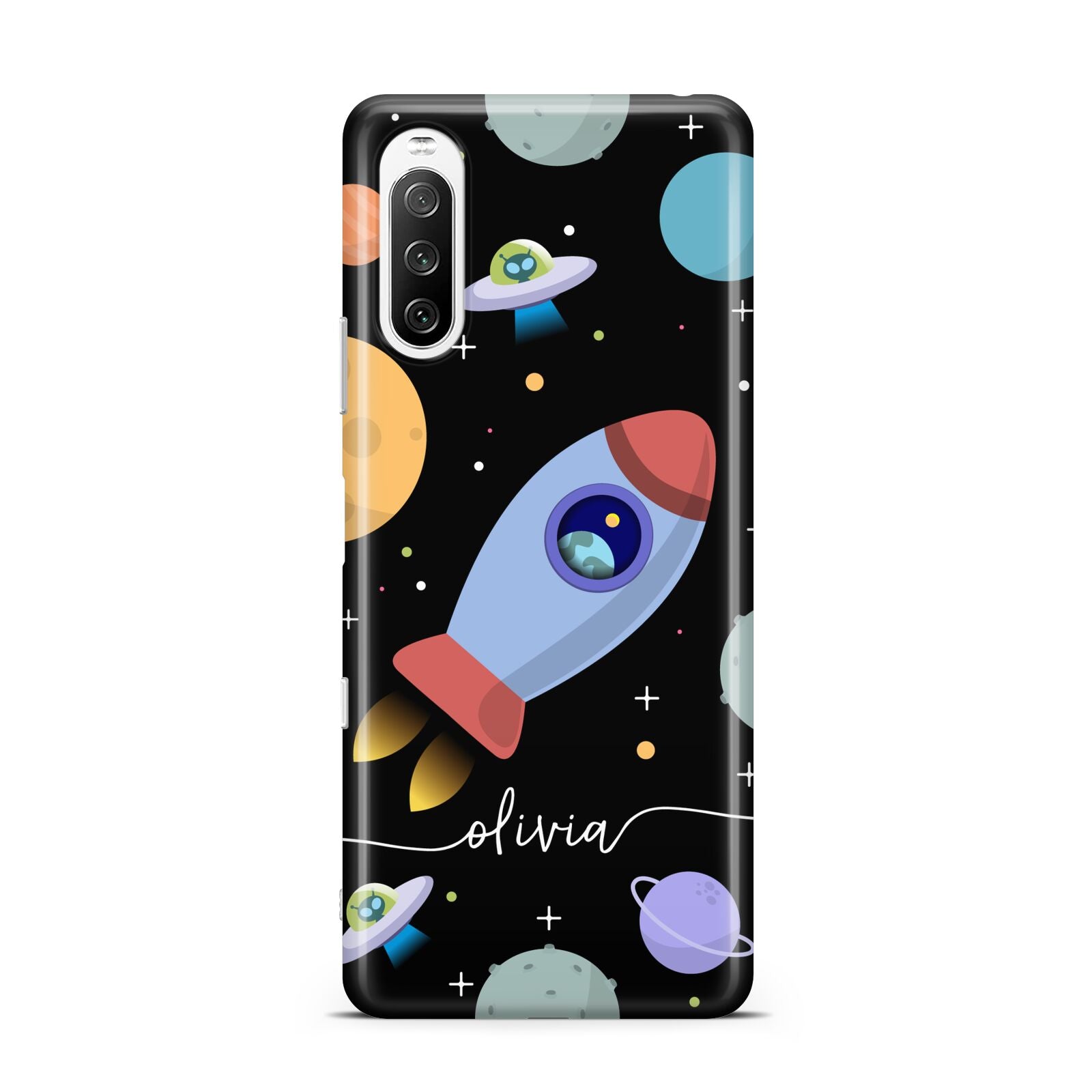 Fun Space Scene Artwork with Name Sony Xperia 10 III Case