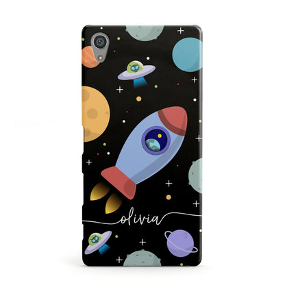 Fun Space Scene Artwork with Name Sony Xperia Case