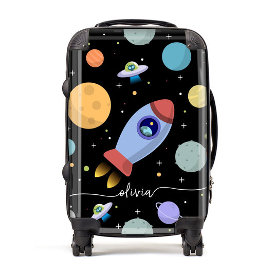 Fun Space Scene Artwork with Name Suitcase