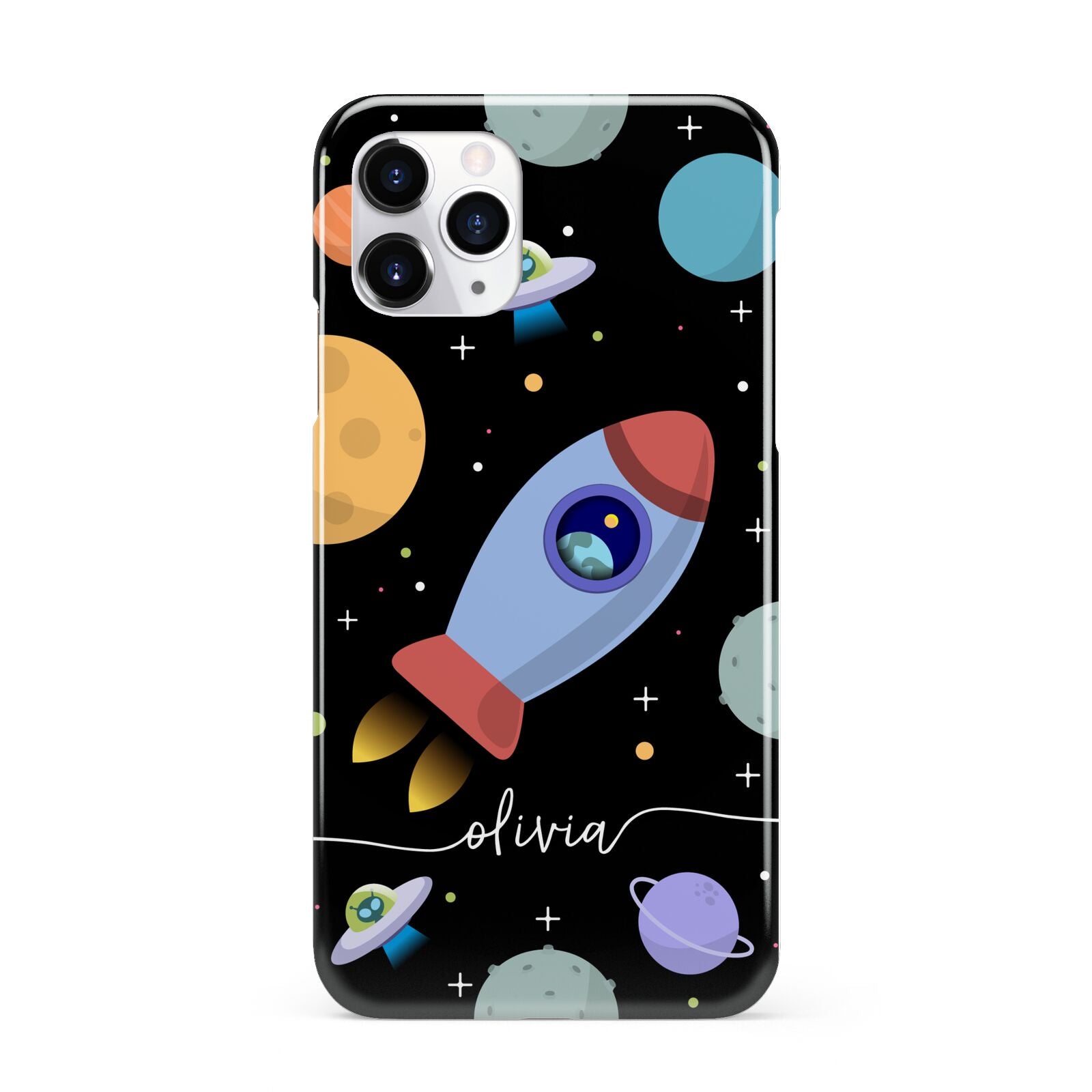 Fun Space Scene Artwork with Name iPhone 11 Pro 3D Snap Case