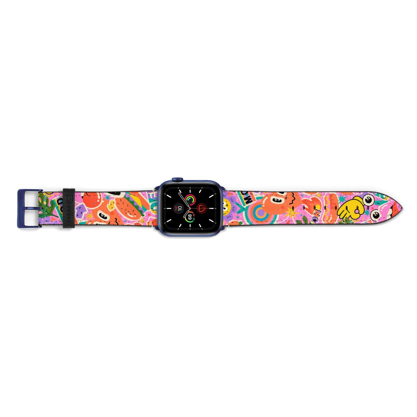 Fun Sticker Apple Watch Strap Landscape Image Blue Hardware