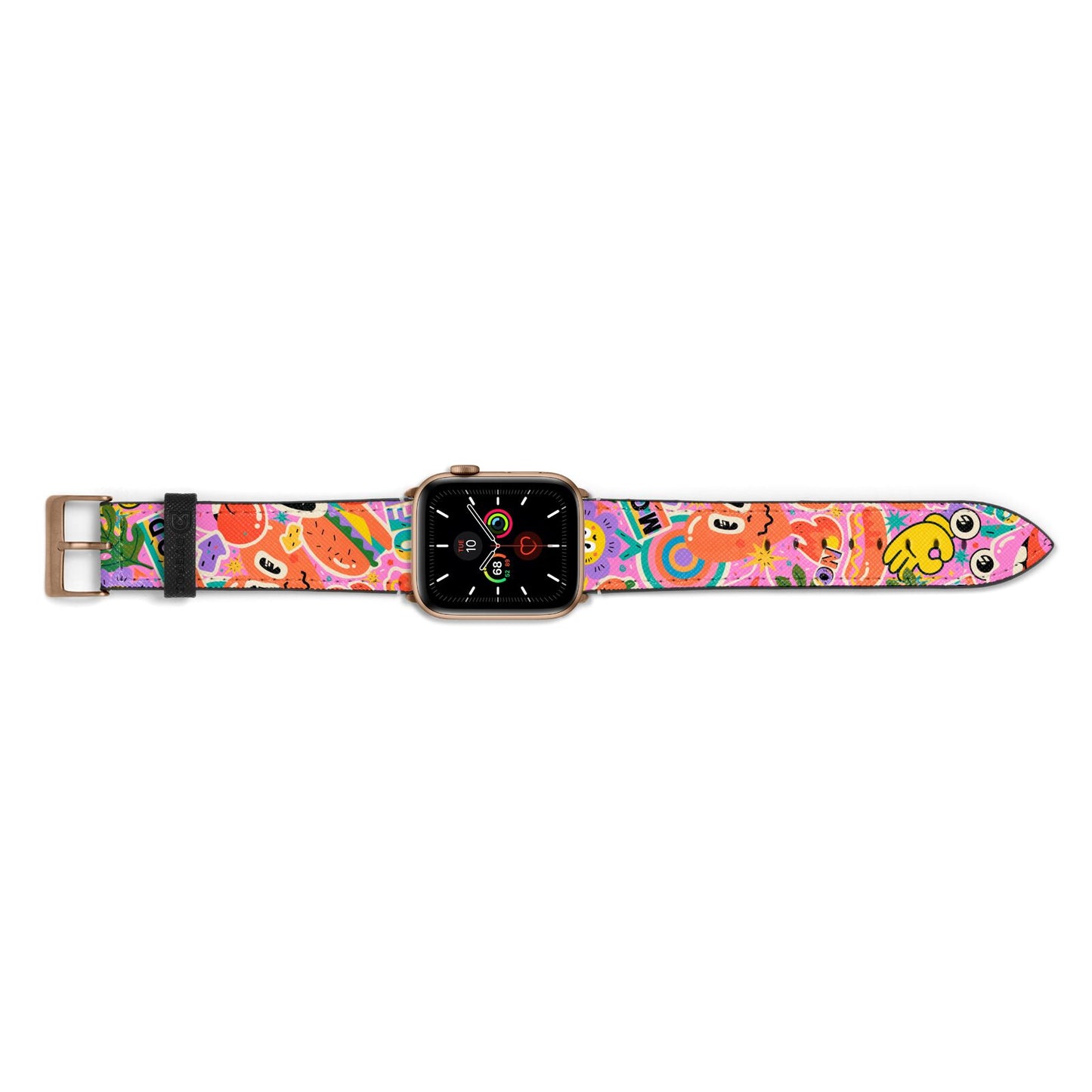 Fun Sticker Apple Watch Strap Landscape Image Gold Hardware