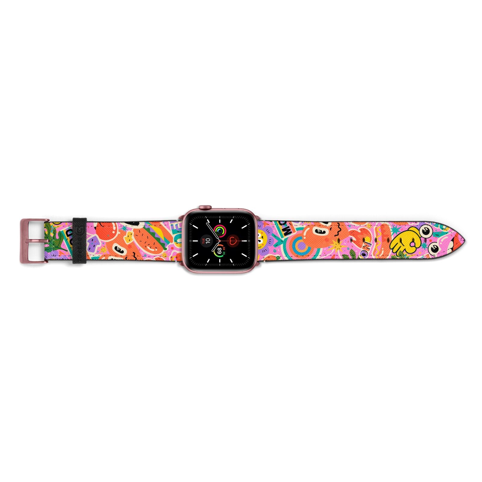 Fun Sticker Apple Watch Strap Landscape Image Rose Gold Hardware