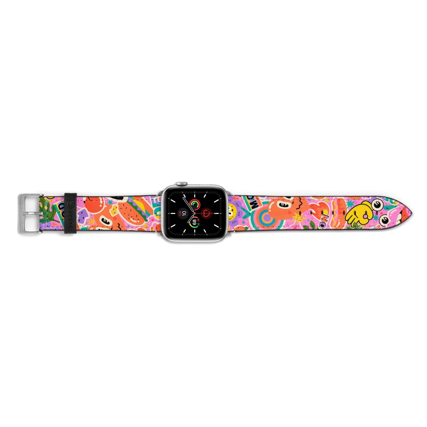 Fun Sticker Apple Watch Strap Landscape Image Silver Hardware