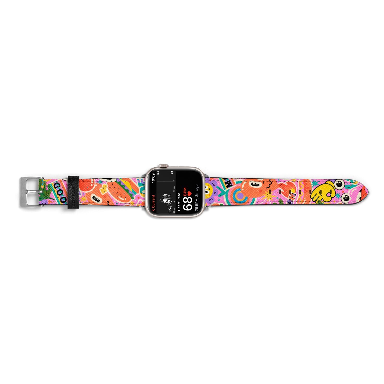 Fun Sticker Apple Watch Strap Size 38mm Landscape Image Silver Hardware