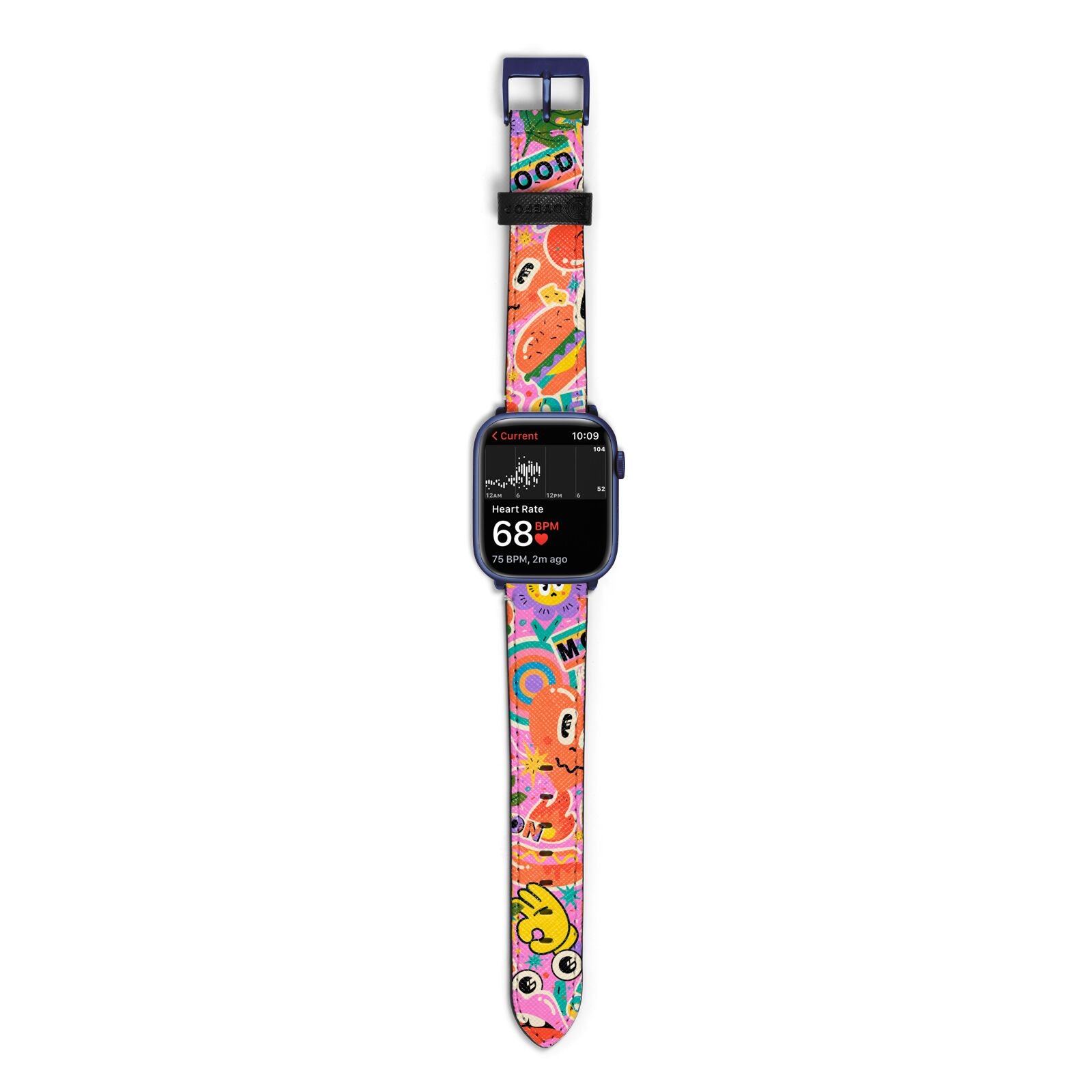 Fun Sticker Apple Watch Strap Size 38mm with Blue Hardware