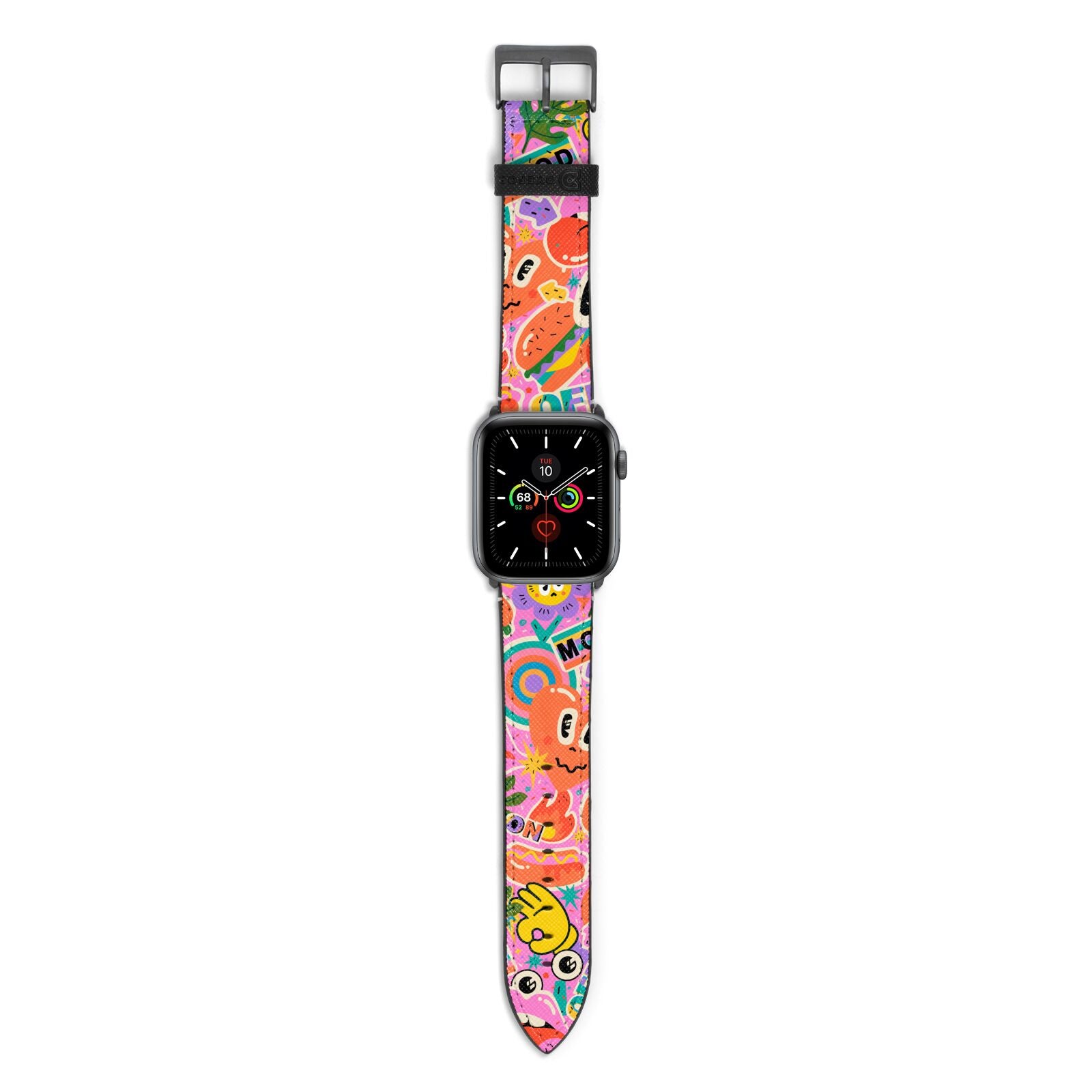 Fun Sticker Apple Watch Strap with Space Grey Hardware