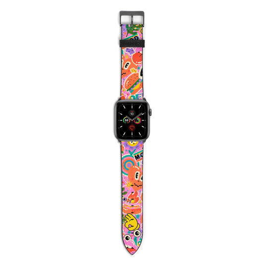 Fun Sticker Apple Watch Strap with Space Grey Hardware