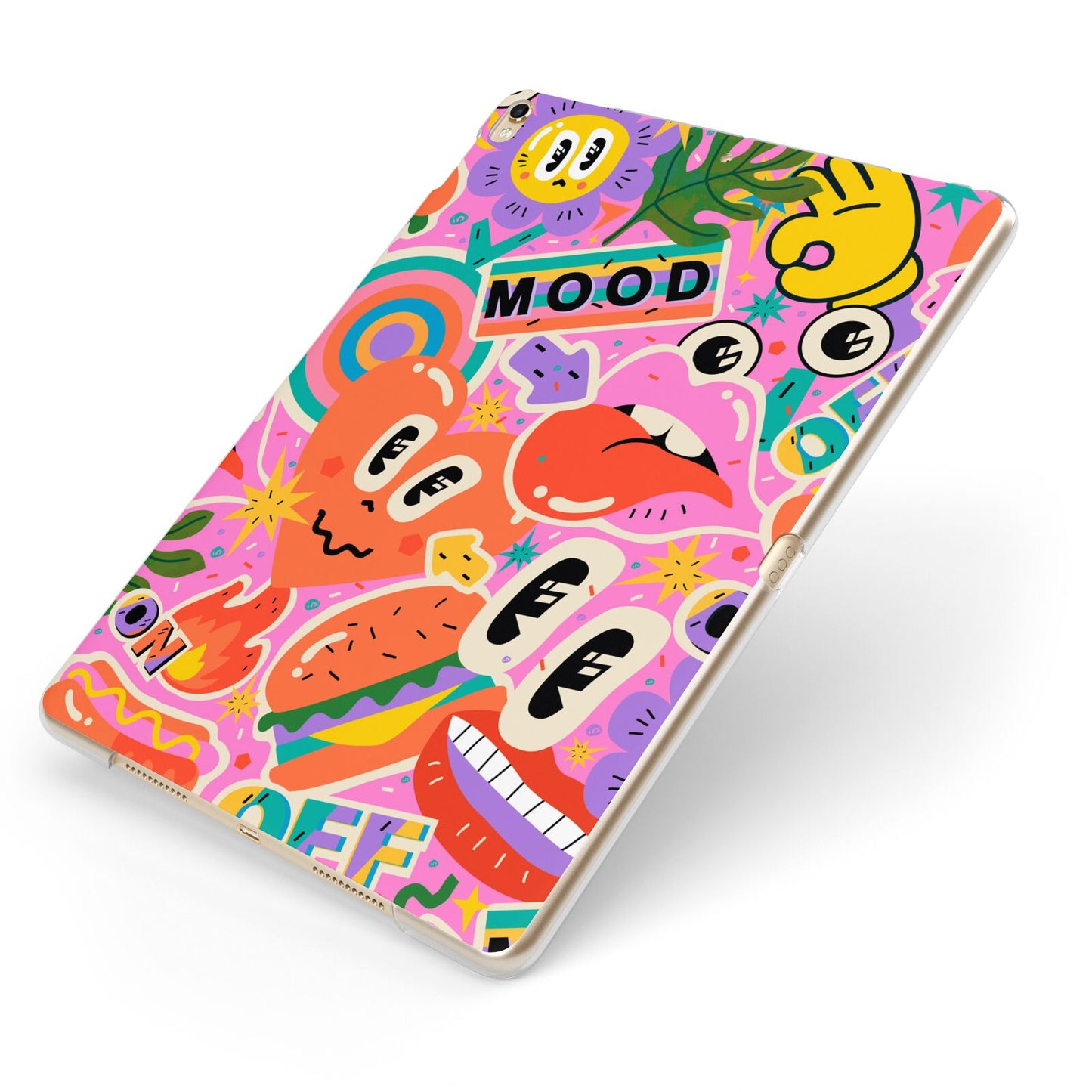 Fun Sticker Apple iPad Case on Gold iPad Side View