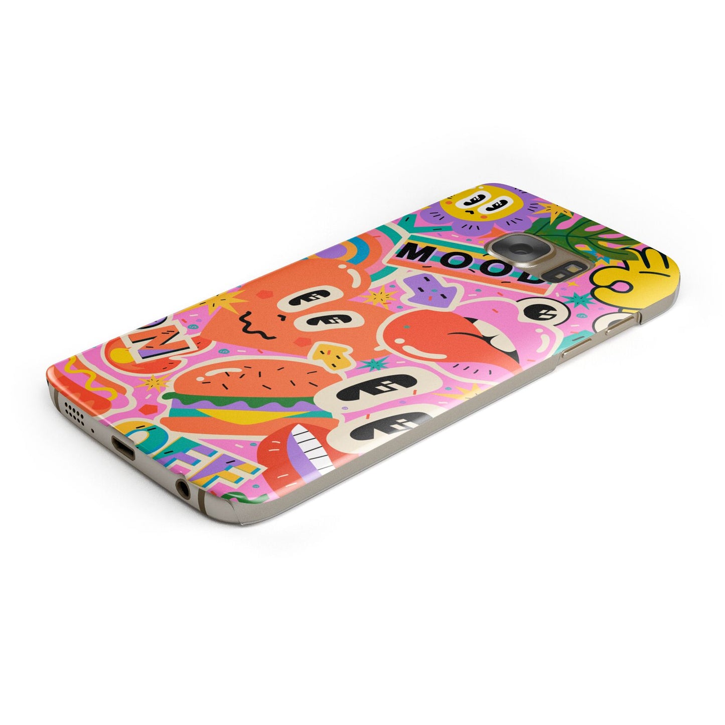 Fun Sticker Protective Samsung Galaxy Case Angled Image