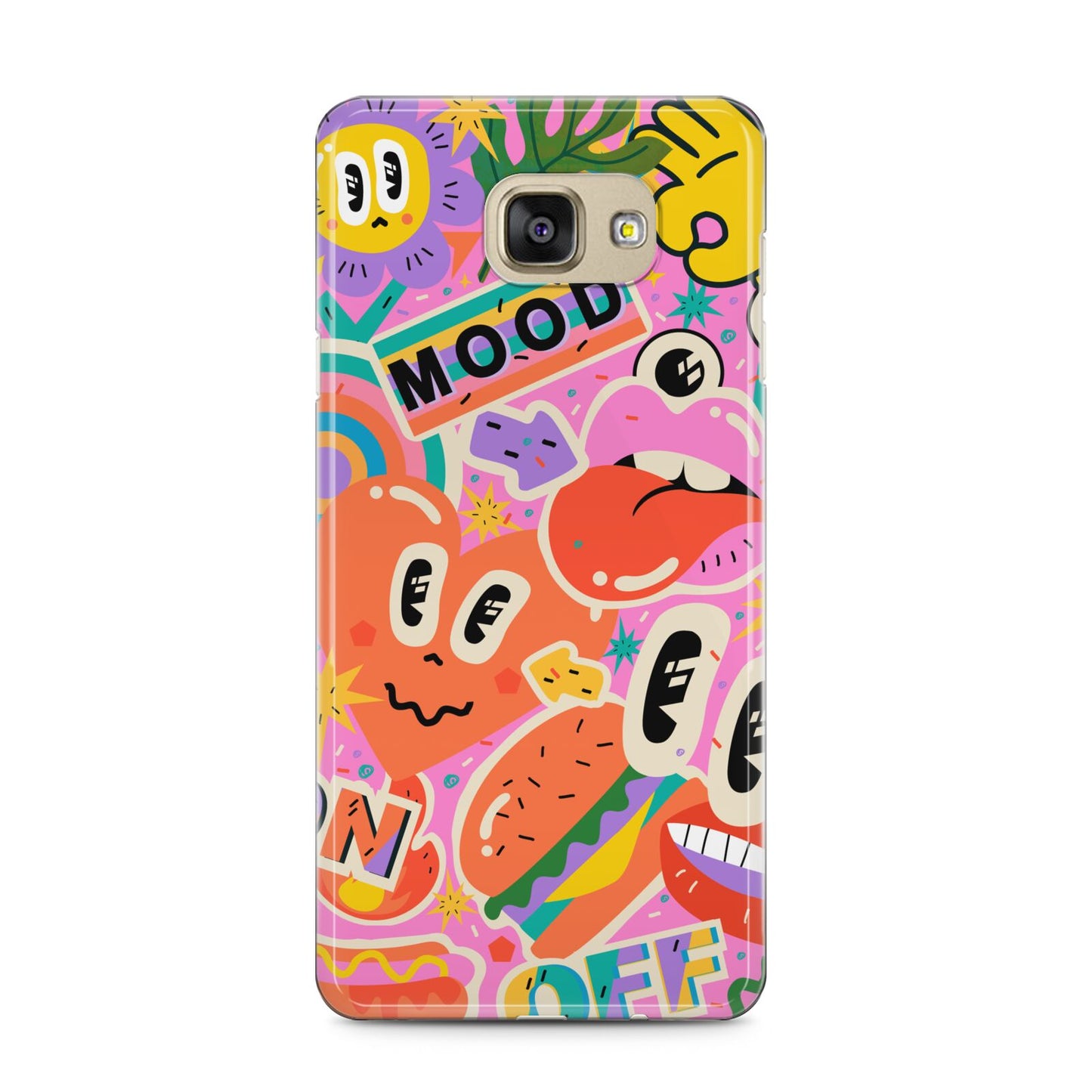 Fun Sticker Samsung Galaxy A5 2016 Case on gold phone