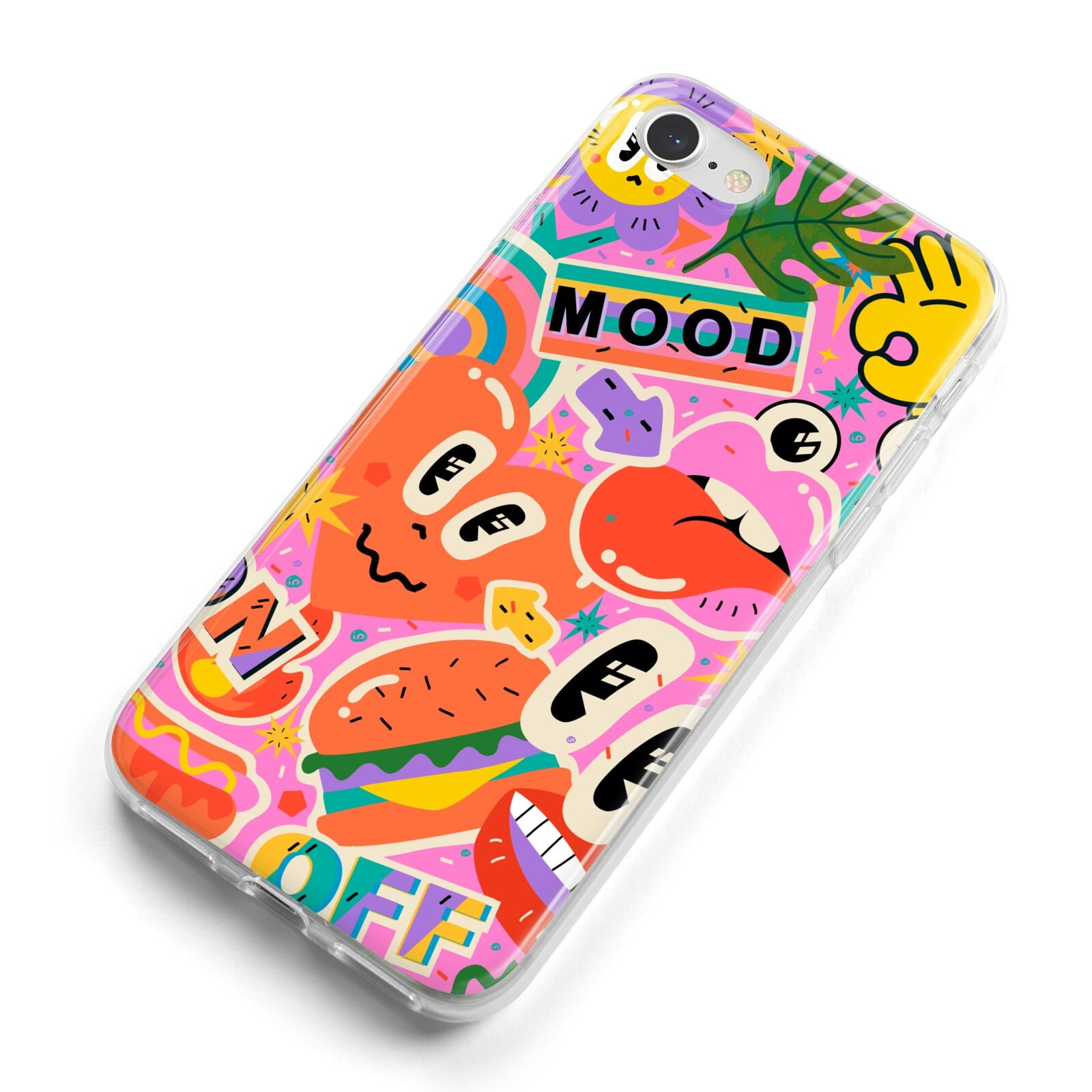 Fun Sticker iPhone 8 Bumper Case on Silver iPhone Alternative Image