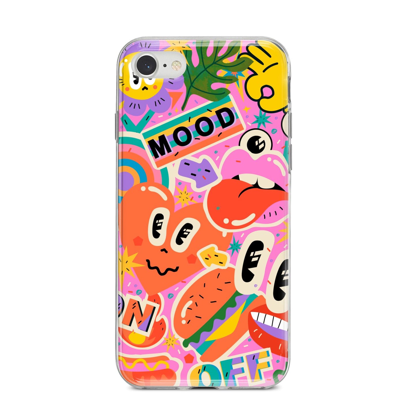 Fun Sticker iPhone 8 Bumper Case on Silver iPhone