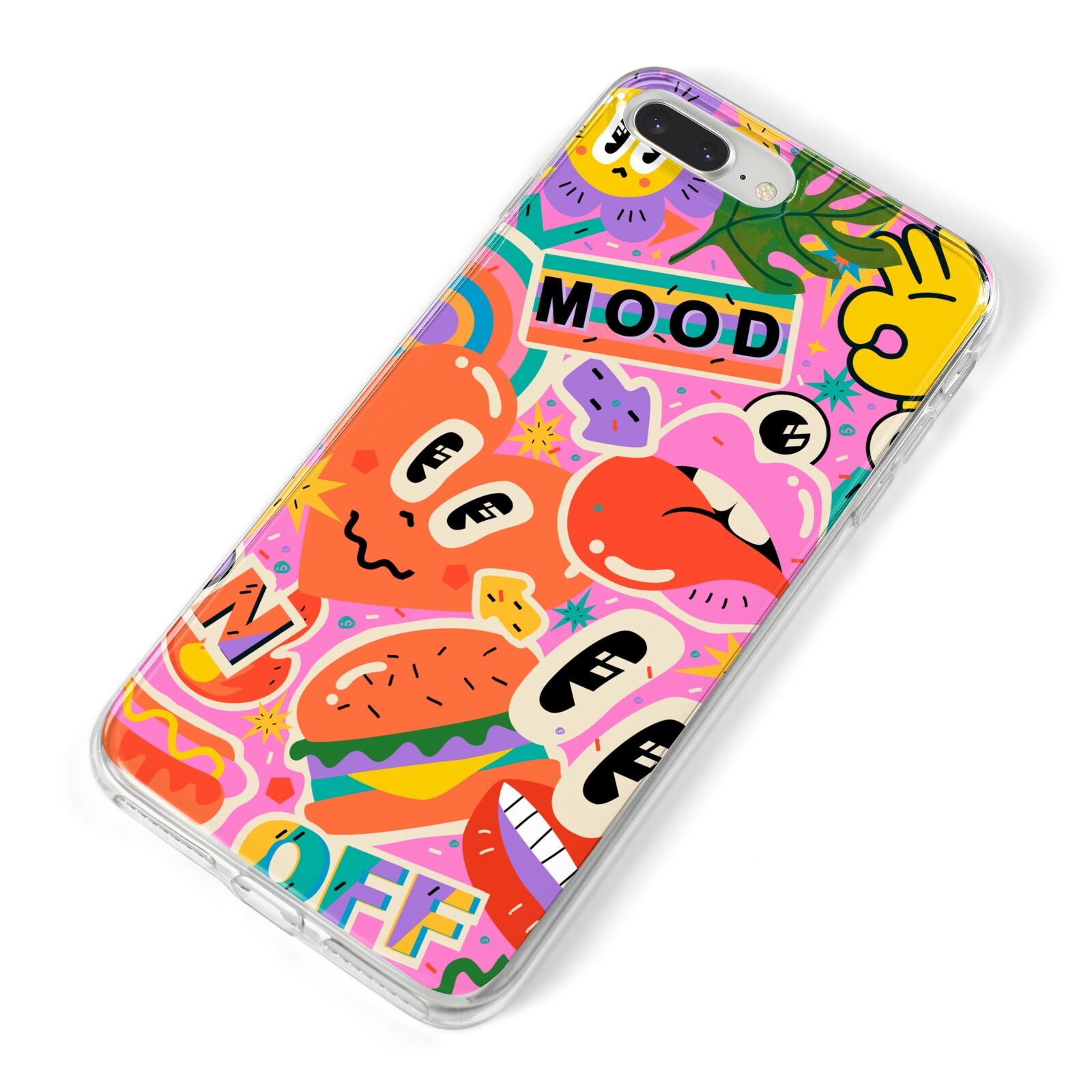 Fun Sticker iPhone 8 Plus Bumper Case on Silver iPhone Alternative Image