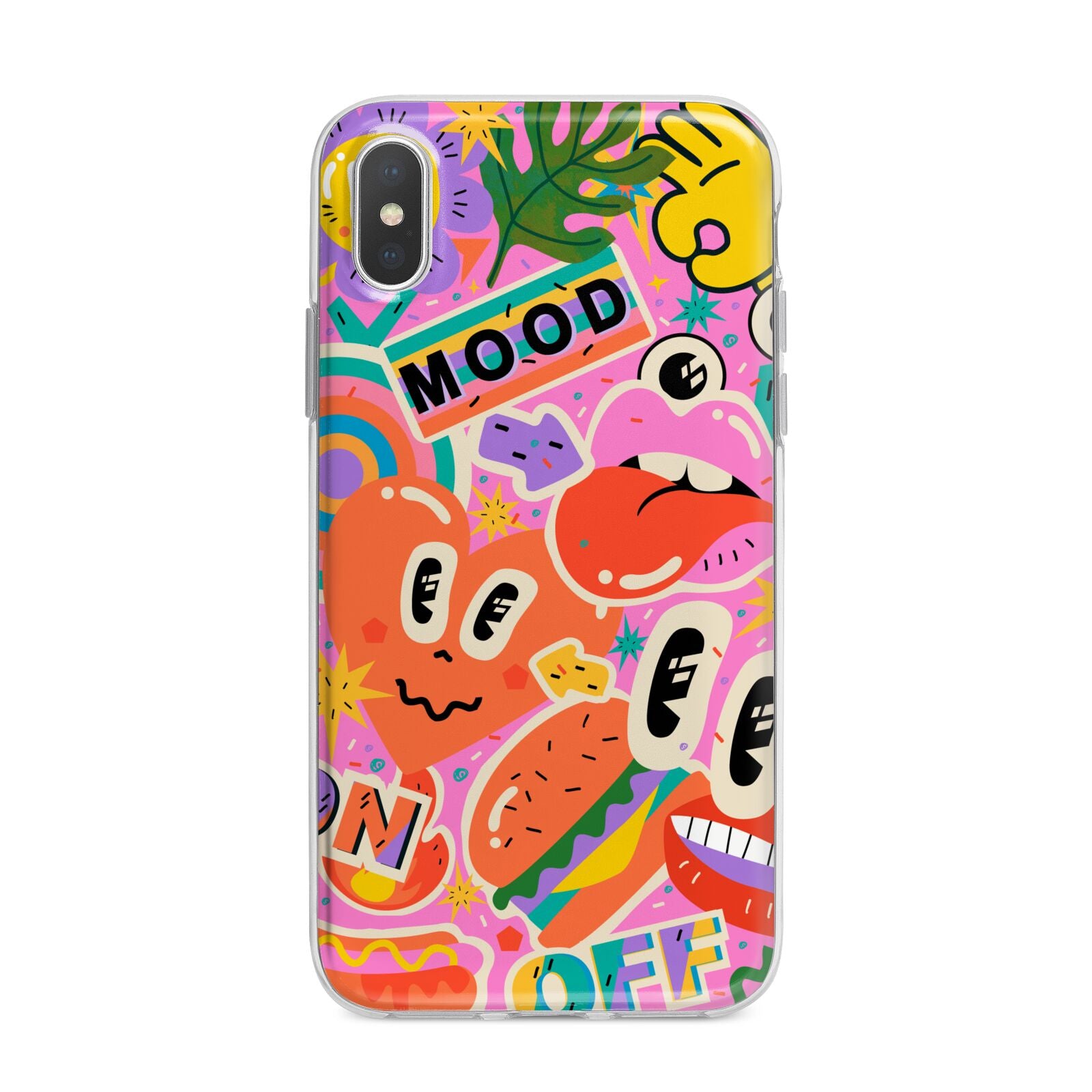 Fun Sticker iPhone X Bumper Case on Silver iPhone Alternative Image 1