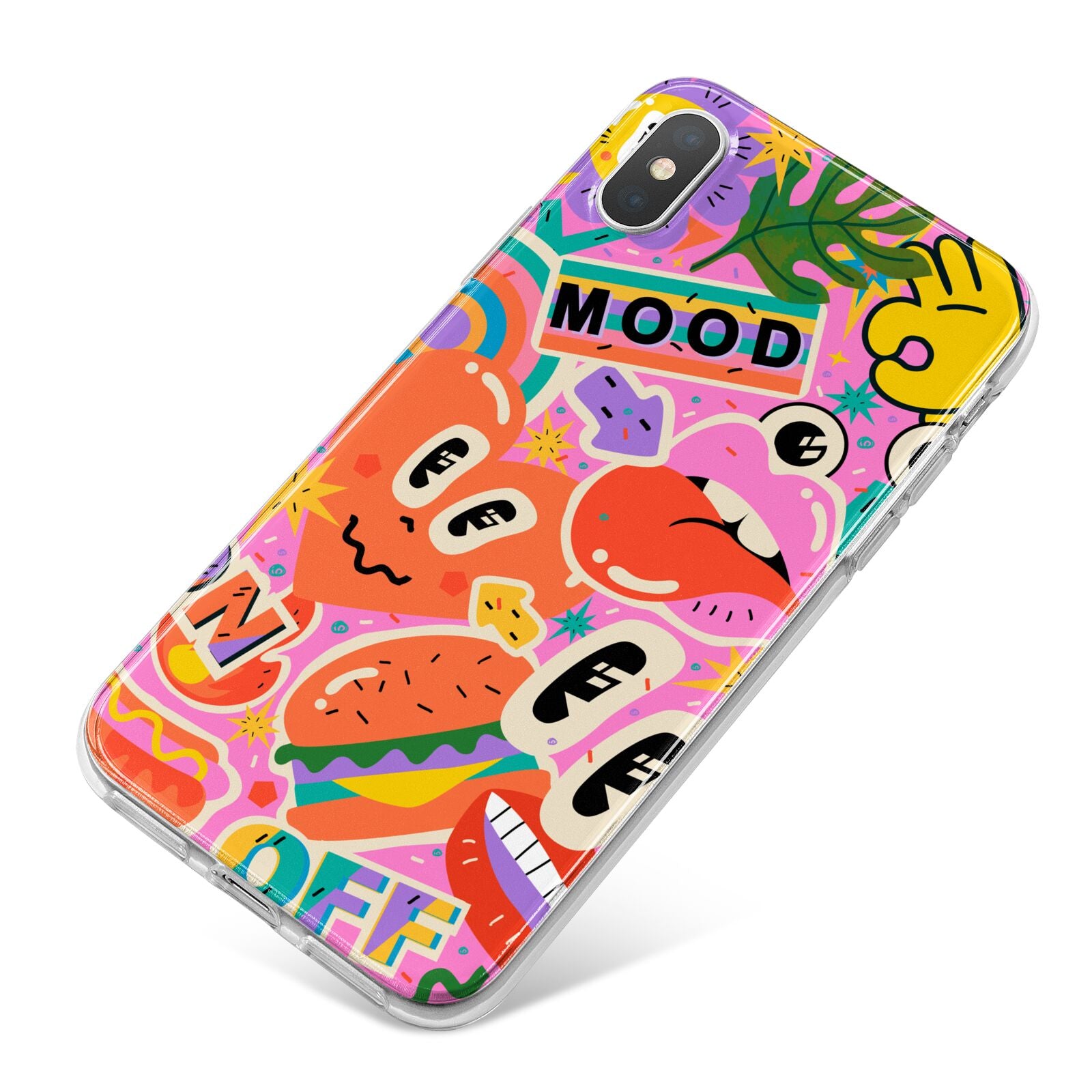 Fun Sticker iPhone X Bumper Case on Silver iPhone