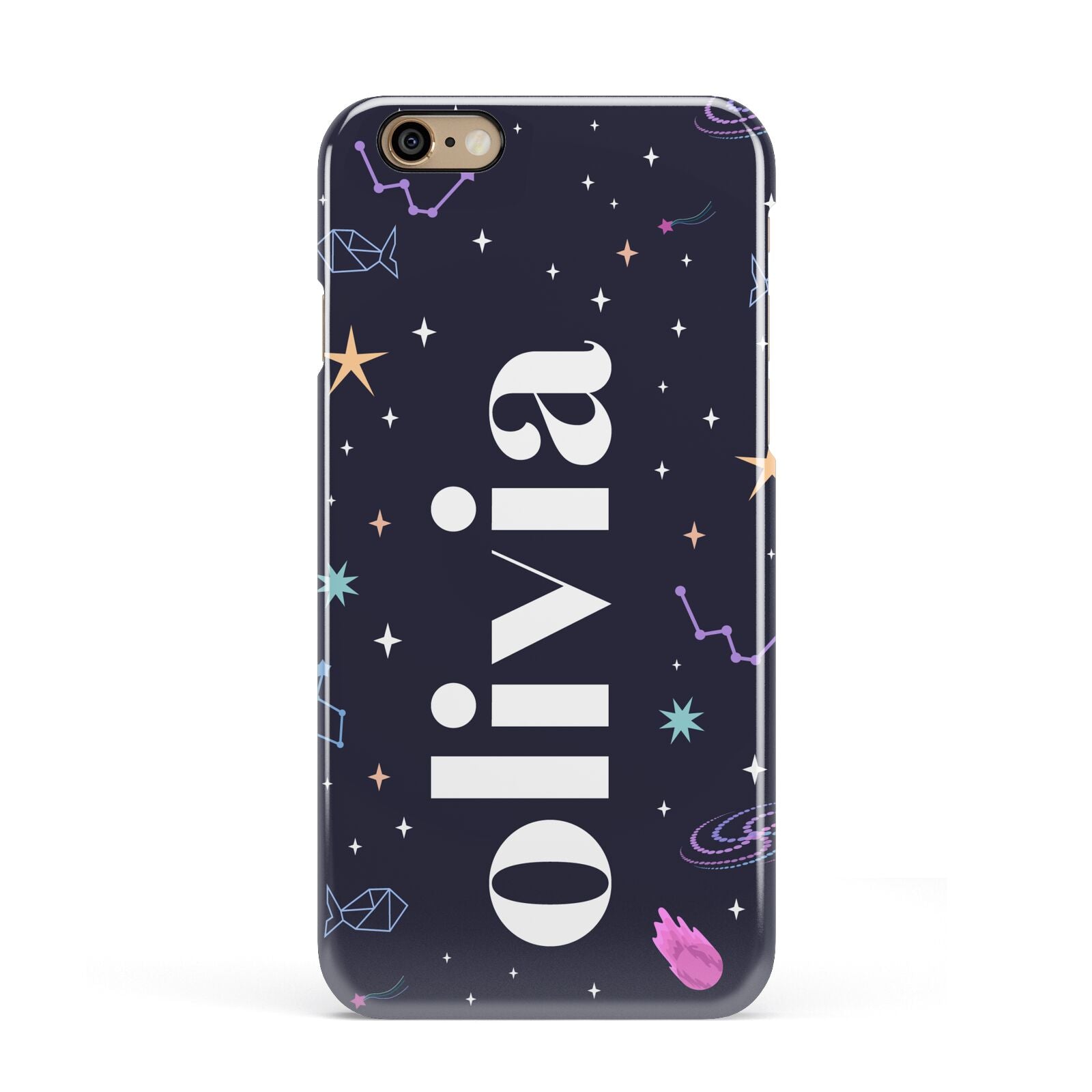 Funky Starry Night Personalised Name Apple iPhone 6 3D Snap Case