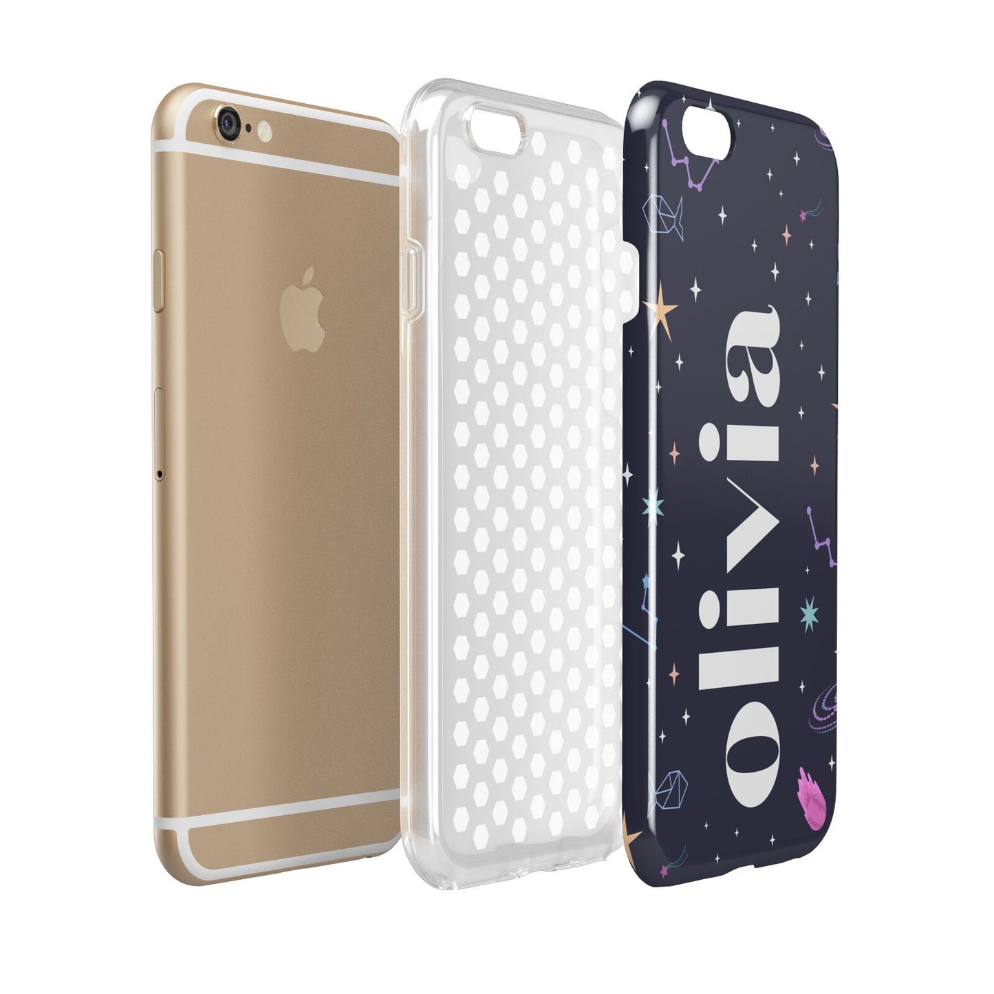 Funky Starry Night Personalised Name Apple iPhone 6 3D Tough Case Expanded view