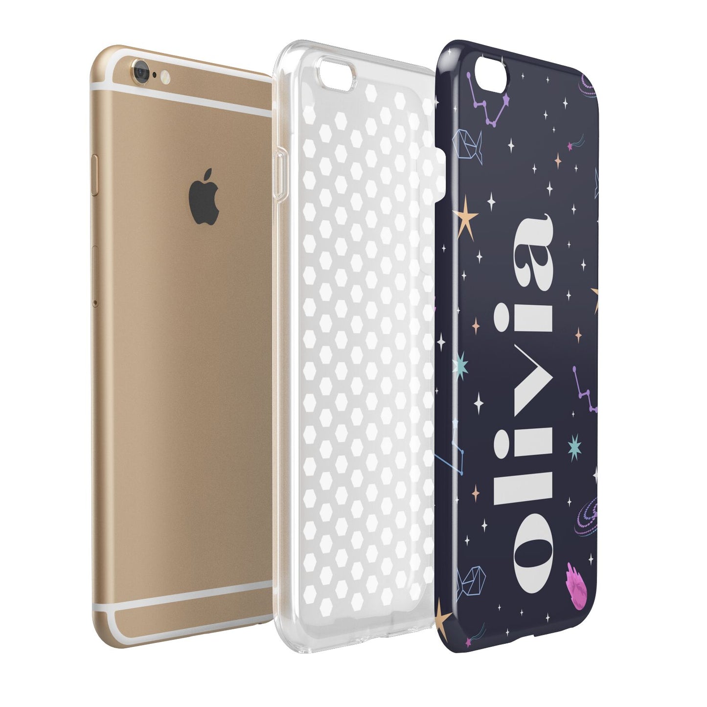 Funky Starry Night Personalised Name Apple iPhone 6 Plus 3D Tough Case Expand Detail Image