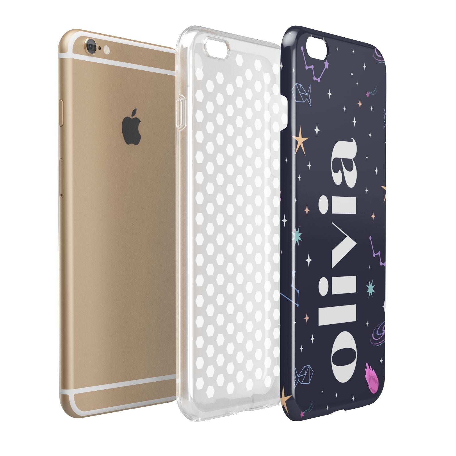 Funky Starry Night Personalised Name Apple iPhone 6 Plus 3D Tough Case Expand Detail Image
