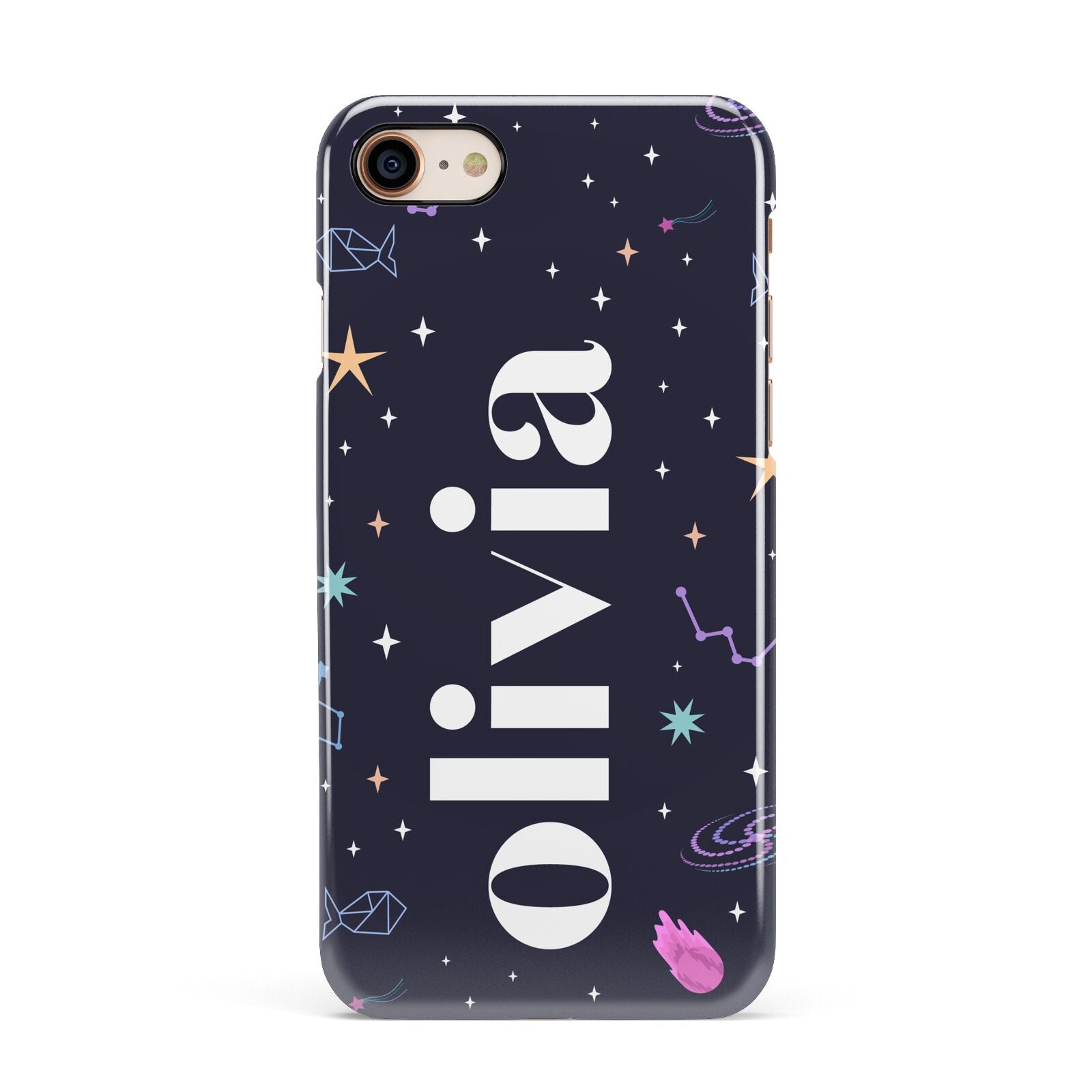 Funky Starry Night Personalised Name Apple iPhone 7 8 3D Snap Case