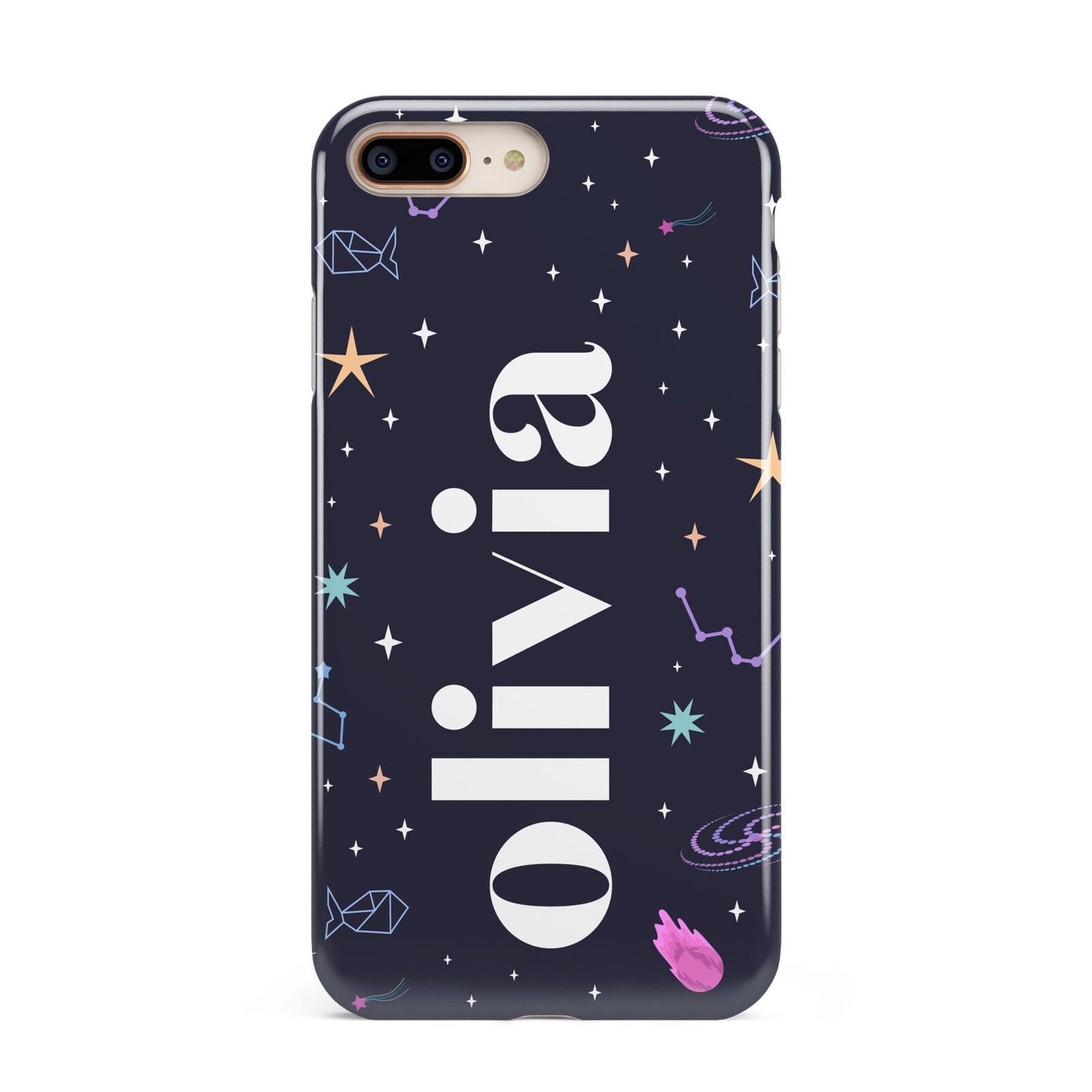 Funky Starry Night Personalised Name Apple iPhone 7 8 Plus 3D Tough Case