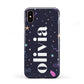Funky Starry Night Personalised Name Apple iPhone XS 3D Tough