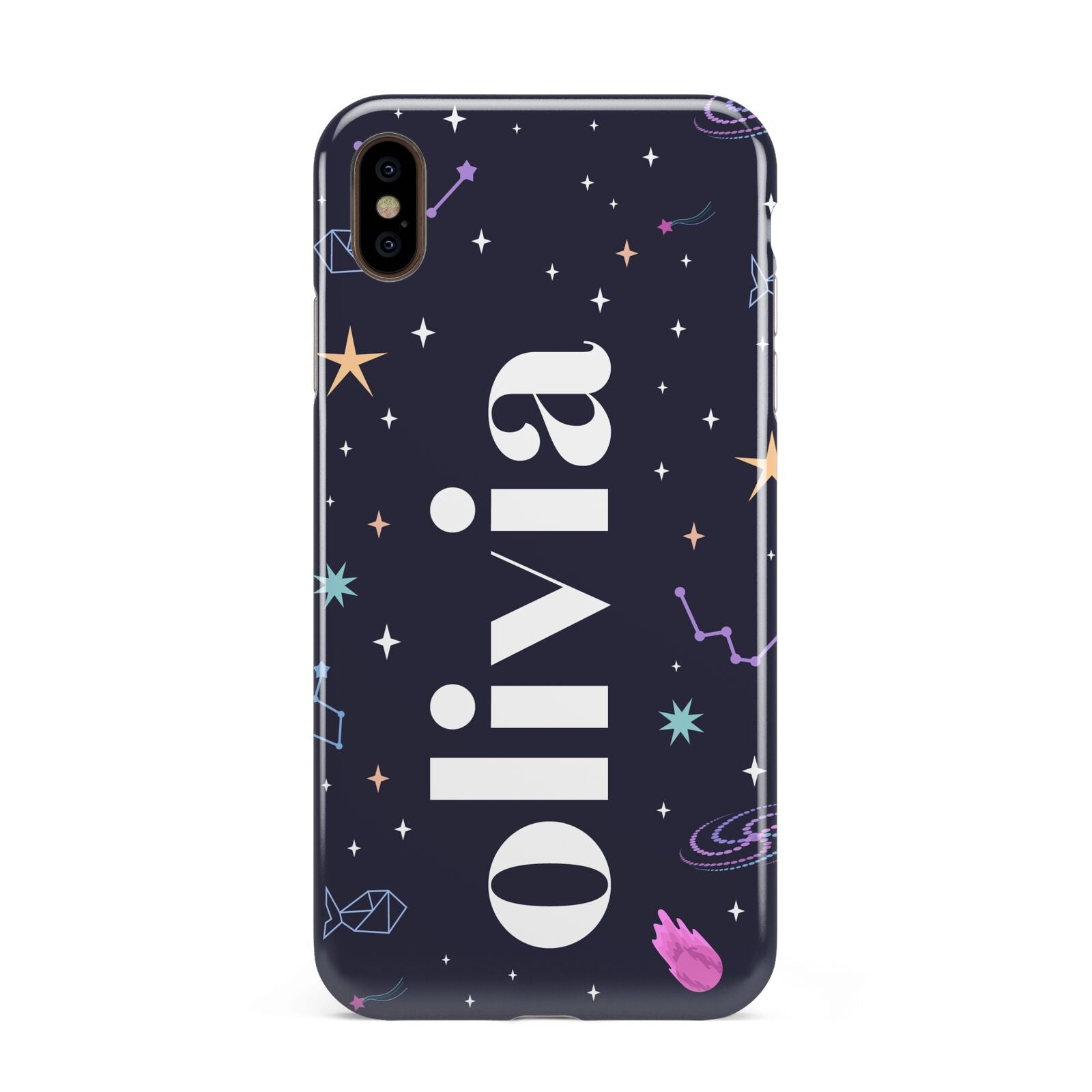 Funky Starry Night Personalised Name Apple iPhone Xs Max 3D Tough Case
