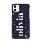 Funky Starry Night Personalised Name iPhone 11 3D Snap Case