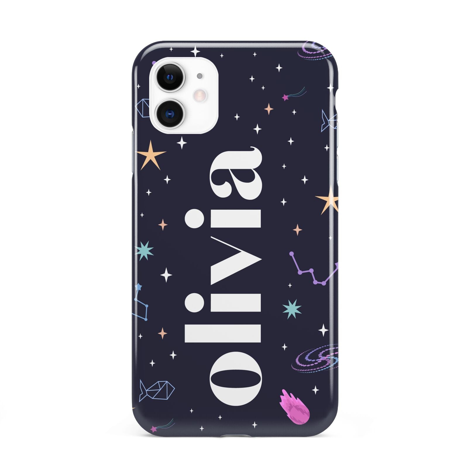 Funky Starry Night Personalised Name iPhone 11 3D Tough Case