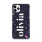 Funky Starry Night Personalised Name iPhone 11 Pro 3D Snap Case