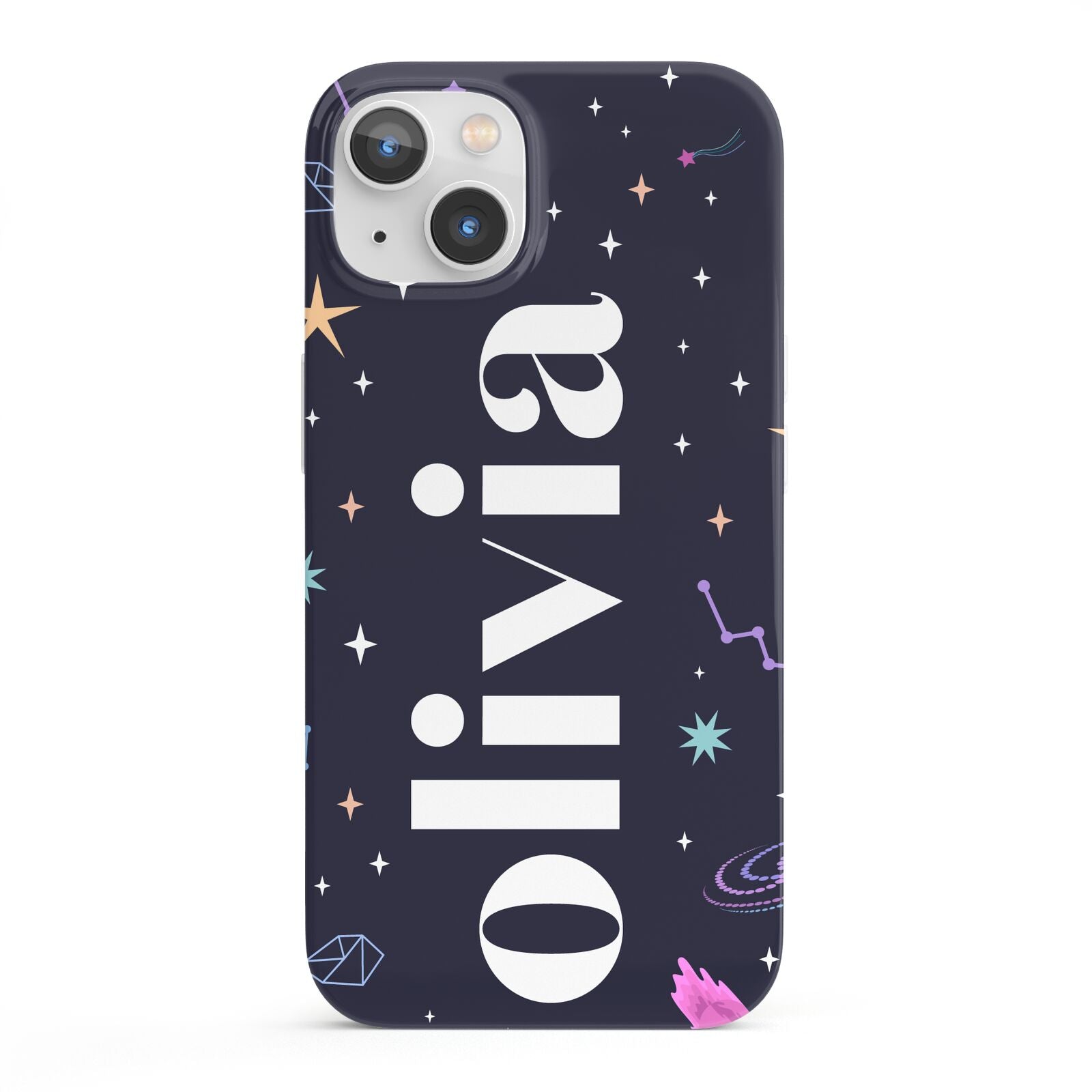 Funky Starry Night Personalised Name iPhone 13 Full Wrap 3D Snap Case