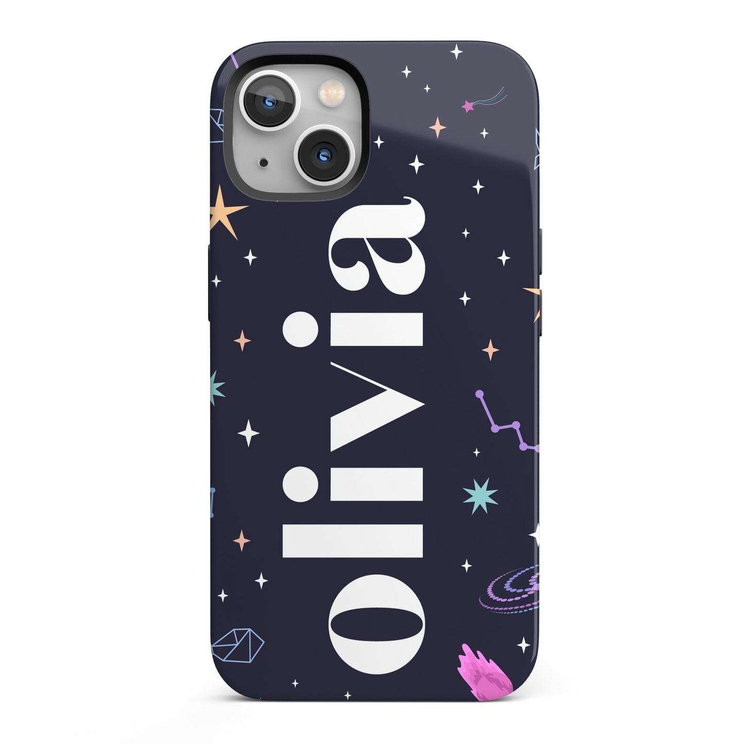 Funky Starry Night Personalised Name iPhone 13 Full Wrap 3D Tough Case