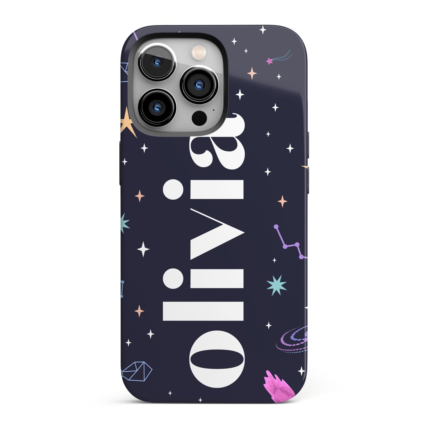 Funky Starry Night Personalised Name iPhone 13 Pro Full Wrap 3D Tough Case