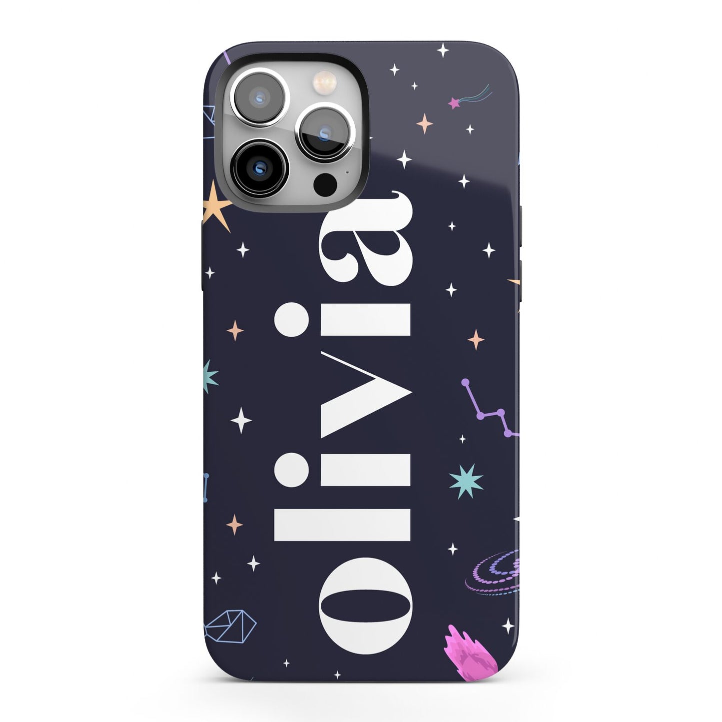Funky Starry Night Personalised Name iPhone 13 Pro Max Full Wrap 3D Tough Case