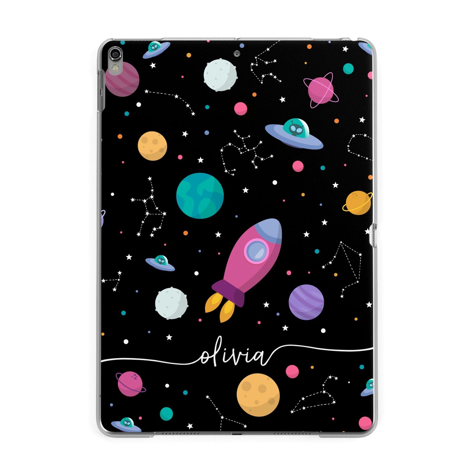 Galaxy Artwork with Name Apple iPad Grey Case