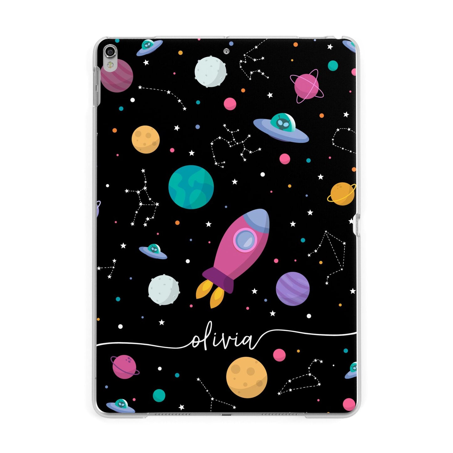 Galaxy Artwork with Name Apple iPad Silver Case