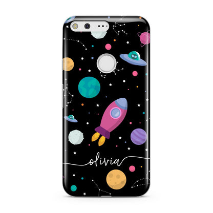 Galaxy Artwork with Name Google Pixel Case