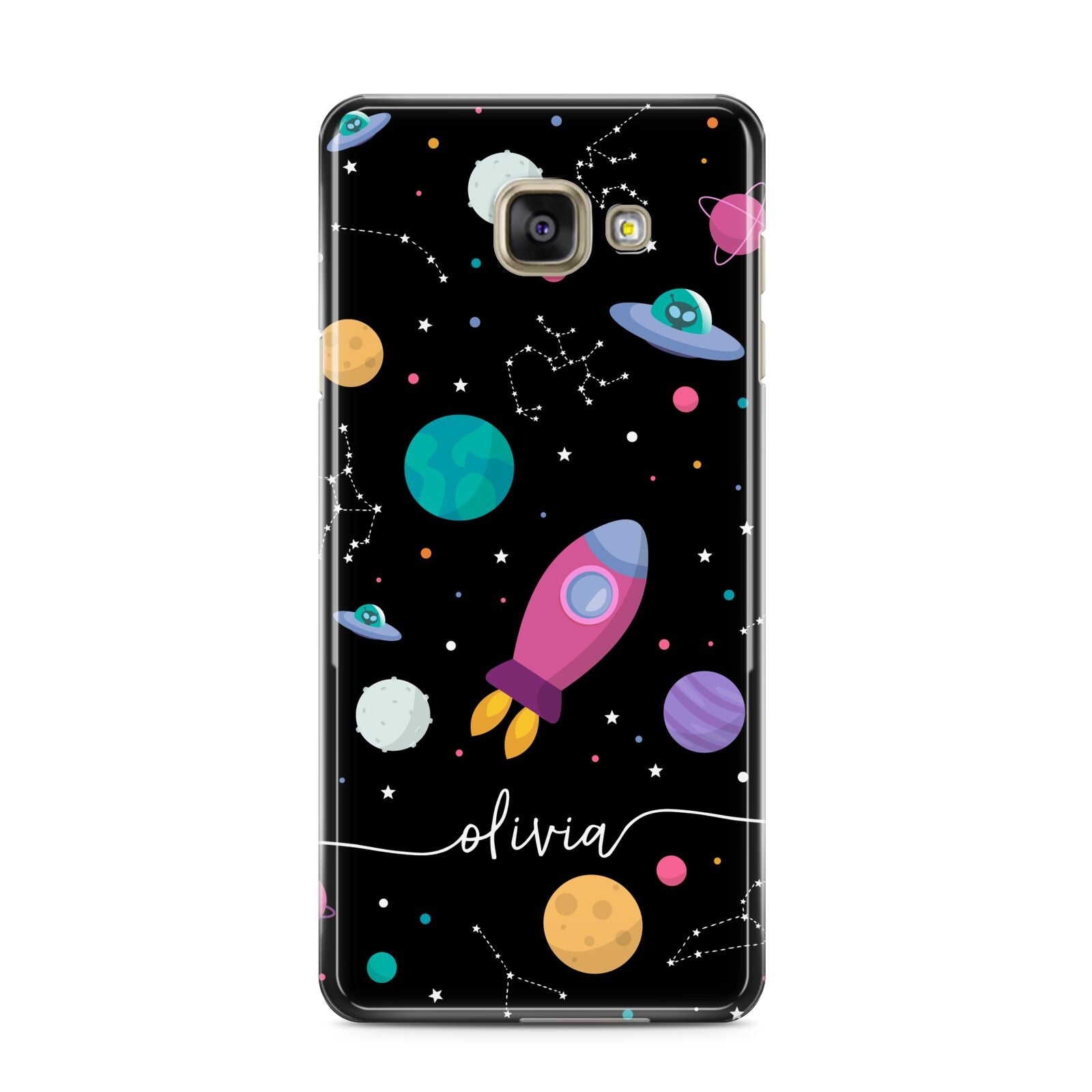 Galaxy Artwork with Name Samsung Galaxy A3 2016 Case on gold phone