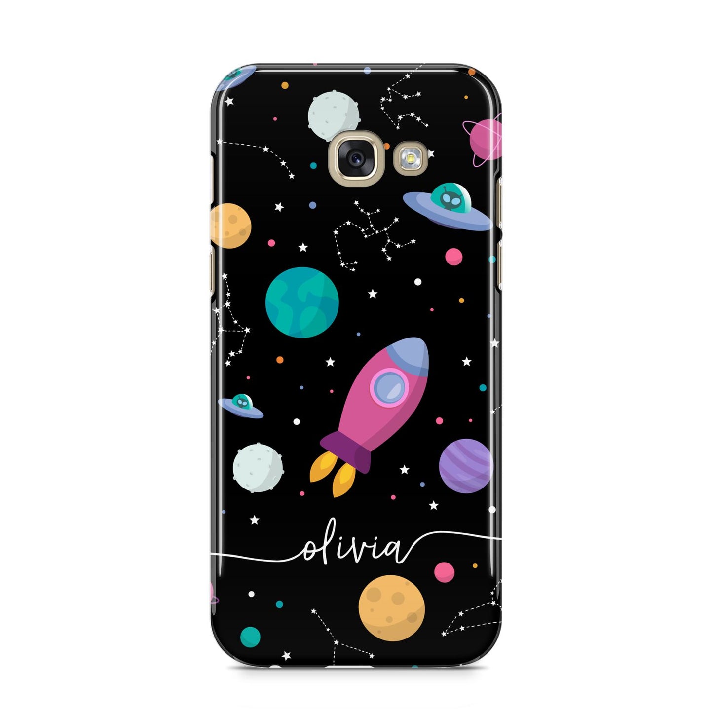 Galaxy Artwork with Name Samsung Galaxy A5 2017 Case on gold phone