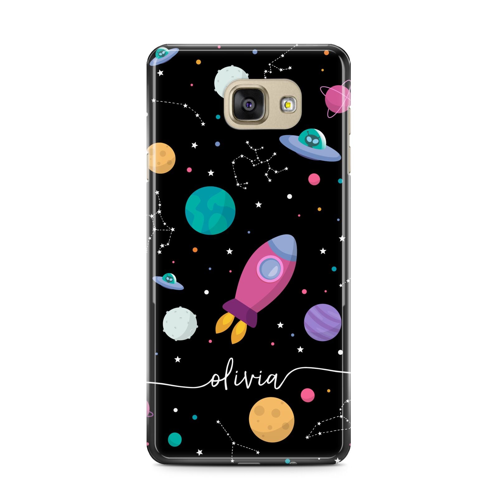 Galaxy Artwork with Name Samsung Galaxy A7 2016 Case on gold phone