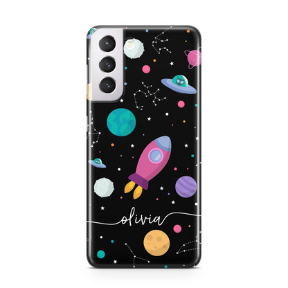 Galaxy Artwork with Name Samsung S21 Case