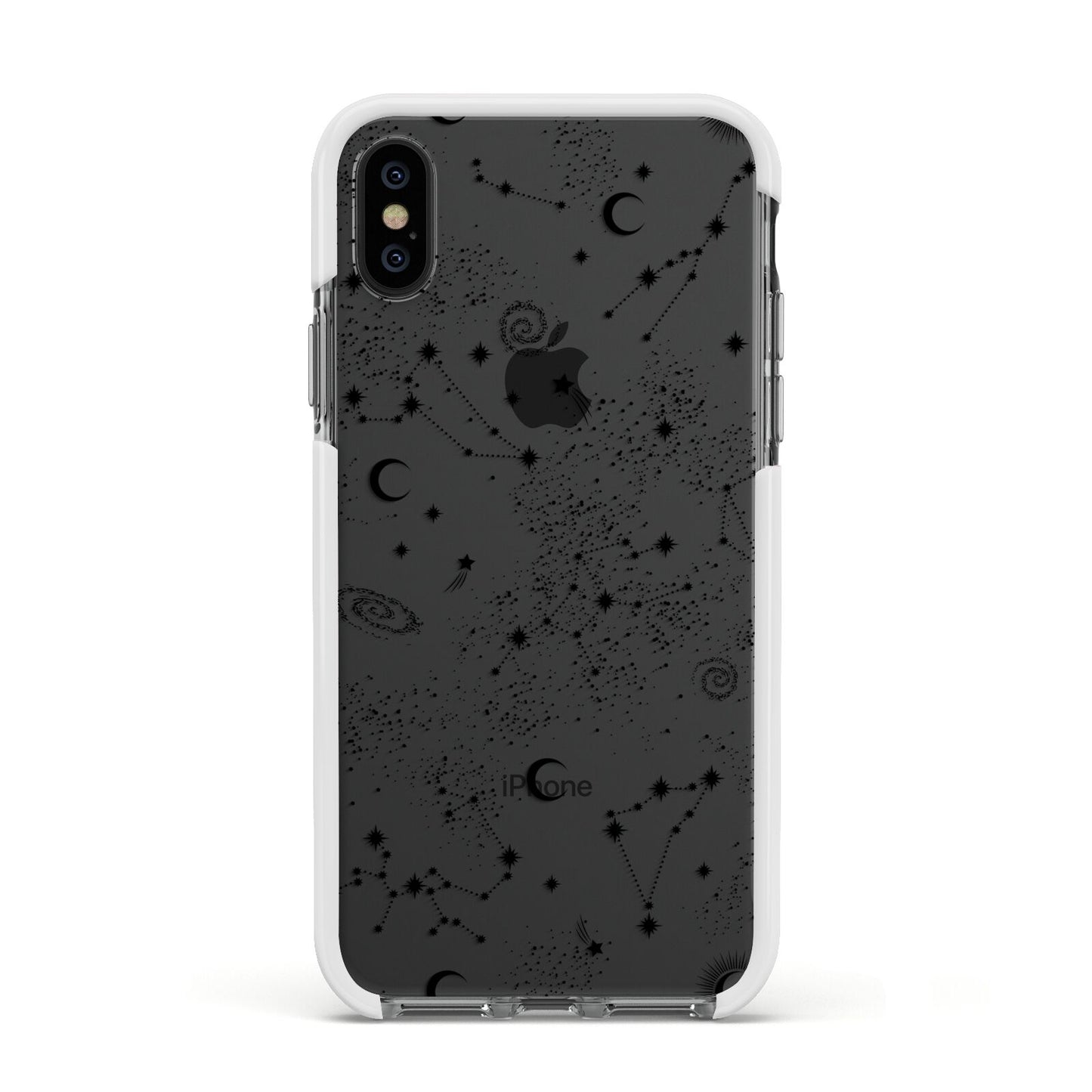 Galaxy Constellation Apple iPhone Xs Impact Case White Edge on Black Phone